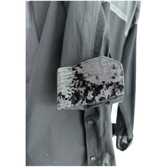 Jared Lang Gray & Black Two Toned Button Down Shirt Size Medium - Picture 7 of 12